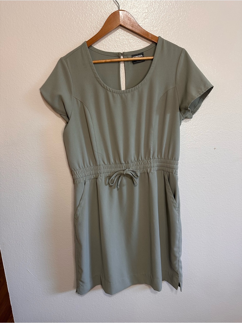 32 Degrees Sage Green Short Sleeve Drawstring Romper